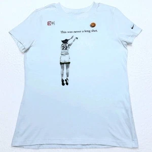 NEW Nike Caitlin Clark "Never A Long Shot" Iowa Hawkeyes shirt Women's MEDIUM M - Picture 1 of 7