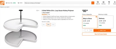 Rev-A-Shelf 28"  Lazy Susan - Image 1 of 2