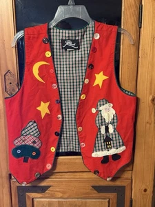 Vintage Carolyn Rothwell Weste Damen Medium Cord Baumwolle Patchwork Weihnachten - Bild 1 von 8
