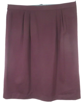 Falda midi plisada Merlot roja 24W VALERIE STEVENS para mujer 100 % lana lápiz línea A Foto 1 de 4
