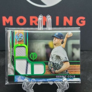 2022 Topps Tribute #TTR-GC Gerrit Cole Game Used Triple Relic Green #25/99 