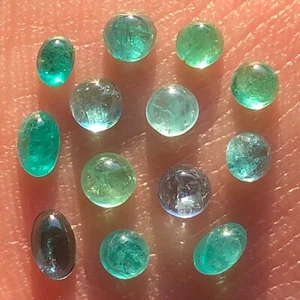 1.46 carat green and blue Brazil paraiba tourmaline cabochons, Batalha Mine. - Picture 1 of 12