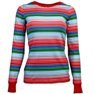 Women's Rainbow Striped Horror Good Buddy Halloween Costume Long Sleeve Shirt - Picture 1 of 5
