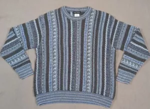 Suéter Lorenzo Tavernari Hombre Grande Azul Tejido 3D Texturizado Mezcla Lana Coogi - Imagen 1 de 6