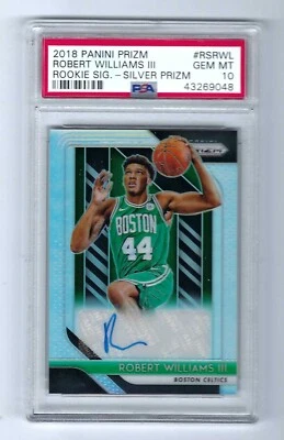 2018 Prizm Silver Robert Williams III RC Auto Trail Blazers PSA 10 GEM MINT - Image 1 of 2