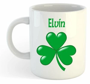 Elvin - Kleeblatt Personalisiert Name Becher - Irisch st Patricks Geschenk - Bild 1 von 1