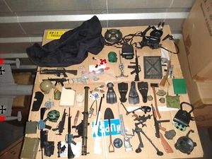 Vtg Lot Of 50+ GI Joe weapons guns backpack helmet Parachute Slippers Footlocker - Picture 1 of 4
