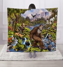 Regal Comfort - Land of the Bigfoot - Faux Fur Printed Throw Blanket 50"x60"