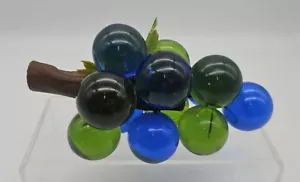 VTG Retro Mid-century Modern MCM 12 Blue & Green Lucite Acrylic Grapes 8” - Picture 1 of 5