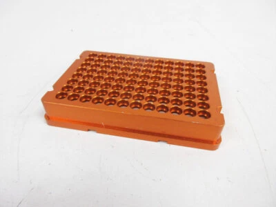 96 WELL ALUMINUM BASE PLATE TUBE/PLATE RACK SKIRTED ~ STANDARD 8X12 ROBOTIC - Image 1 of 4