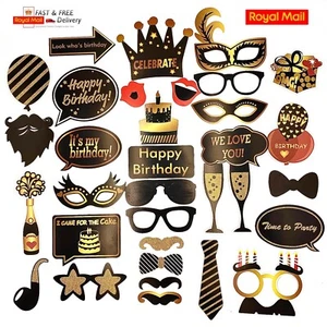 35pcs Birthday Party Props Photo Booth Selfie with stick and double side tape - Picture 1 of 4