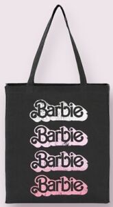 Barbie The Movie At Primark Barbie Logo Print Tote Bag Black New