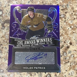 2016 Leaf Metal CHL Award Winners Prismatic Purple #AWNP3 Nolan Patrick Auto /8 - Picture 1 of 5