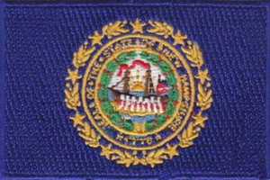 Parches bordados con bandera del estado de New Hampshire EE. UU. 3"" x 2"" de hierro - Imagen 1 de 1