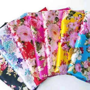 58" Wide By Yards Charmeuse Material Butterfly Flower Satin Fabric Scarf Diy - Picture 1 of 13