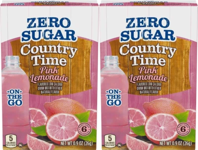 2-PACK Zero Sugar Country Time Pink Lemonade Drink Mix SAME-DAY SHIP - Image 1 of 4