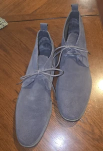 Calvin Klein Ballard Chukka Boots Mens Size 13 Grey Suede Lace Up Ankle - Picture 1 of 10