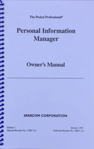 Handbuch für Sparcom Personal Information Manager Pac für HP 48SX/48GX Taschenrechner - Bild 1 von 5