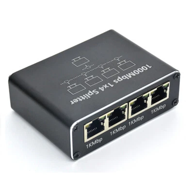 LAN Splitter 1 auf 4 Gigabit Ethernet Switch 4-Port Netzwerk Kabel Verteiler - Bild 1 von 4