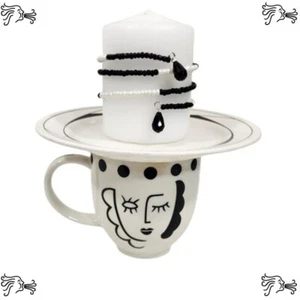 Upcycled Coffee Mug Candle Plant Holder Jewelry Tray, Sponge Soap Dish, Black - Picture 1 of 6