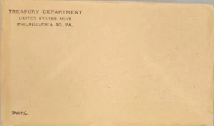 1960 Proof Set Envelope only with cb and COA. Issued by US Mint. Flap Intact. - Picture 1 of 2