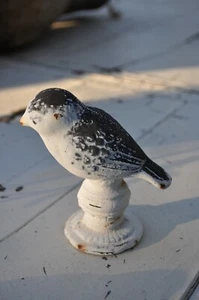 Bird Door Stop Decorative White Rustic 4 inches Tall - Picture 1 of 3