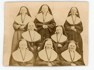 PHOTO photographie vintage vers 1870, groupe de religieuses NUN bonne soeur - Picture 1 of 2
