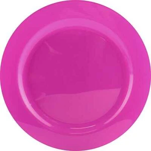 Fuchsia Pink Round Reusable Plastic Dinner Plates Party Supplies 23cm Pk of 10 - Picture 1 of 2