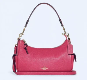 Bolso de hombro Coach C7222 Pennie de cuero granulado rosa audaz para mujer (NO: 018) - Imagen 1 de 1
