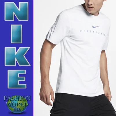 NIKE HOMBRE MILER FLASH REFLECTANTE RUNNING TOP TALLA XL BLANCO/PLATEADO 858075 100 Foto 1 de 4