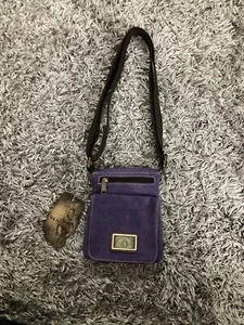 Womens Crossbody Shoulder Bag Canvas Purple NEW WITH TAGS - Picture 1 of 9
