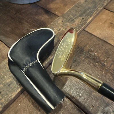 Northwestern Mod 1000 Gold Plated  Leather Grip Edgewood Valley Putter RH 35” - Image 1 of 4