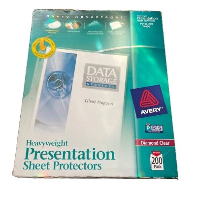 Avery Heavyweight Presentation Sheet Protectors 200 Count Diamond Clear 74400 - Image 1 of 4