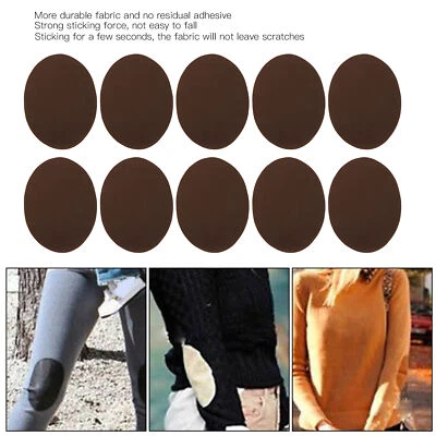 5 Pairs Iron Patches Adhesive Oval Sleeve Elbow Repair DIY Decoration Cloth Sti✈ - Image 1 of 4