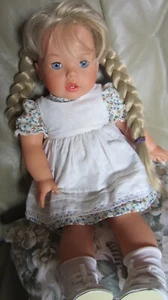 Large 19" Vintage Gotz Toddler Baby Doll, Long Braids, Sweet Outfit, Excellent - Picture 1 of 18