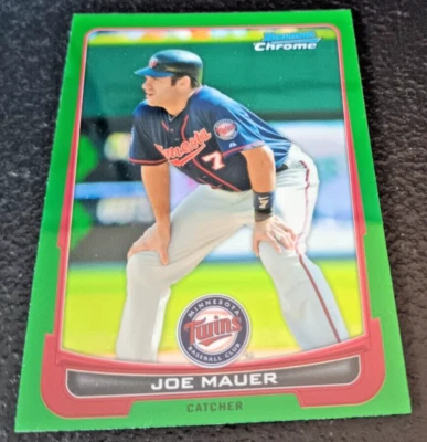 2012 Bowman Chrome Baseball Joe Mauer Green Refractor #170 NM/MT MINNESOTA TWINS - Image 1 of 2