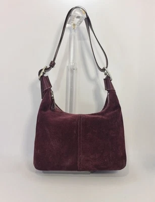 Coach Vintage Rare Y2K Wine Suede Celeste Hobo Soho Convertible Purse F053-8E82  - Image 1 of 4