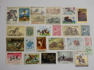WORLDWIDE Collection of used HORSE STAMPS OFF PAPER-10-28-B-WE COMBINE SHIPPING - Picture 1 of 2