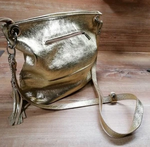 Goldene Echt- Ledertasche - Bild 1 von 15