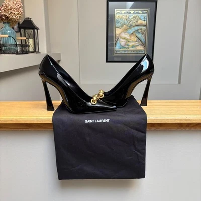 Zapatos de tacón Saint Laurent de charol negro Severine - Nuevos auténticos - $1100 Foto 1 de 4
