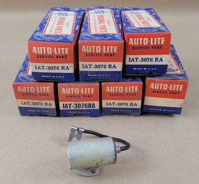 7 NOS Autolite Distributor Condenser 1AT-3076-RA 1950-72 Chrysler Dodge Plymouth - Image 1 of 3