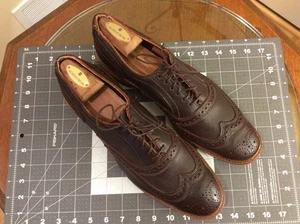 Allen Edmonds Neumok 2.0 Men Sz 11.5 D  Brown Leather Wingtip Oxford Dress Shoes - Picture 1 of 12