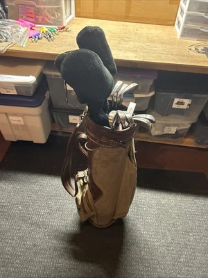 Мужской стартовый набор клюшек для гольфа под правую руку с сумкой для тележки, мячами, тройниками, чехлами на головки - Изображение 1 из 4