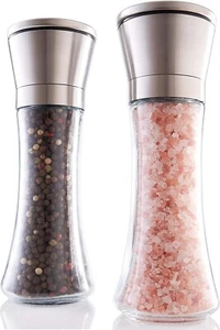 Gorgeous Salt And Pepper Grinder Set - Refillable Stainless Steel Combo Shakers - Picture 1 of 6