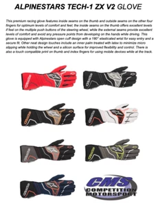 ALPINESTARS TECH1-ZX AUTO RACING GLOVE AUTHORIZED USA DEALER FREE SHIPPING - Picture 1 of 25