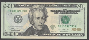 $20 FEDERAL RESERVE NOTES 2017A DALLAS (PK13532053C), UNC - Picture 1 of 2