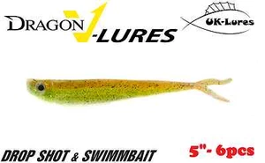 DropShot V-Lures Baby Roach 5" 6 piezas señuelo offset pesca tonos plástico suave 030 - Imagen 1 de 2