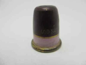 Vintage Royal Memorabilia God Save the Queen 65th Birthday Enamel Sewing Thimble - Picture 1 of 12