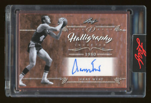Jerry West 2022 Leaf Decadence Halligraphy Autographed Card #5 of 10!