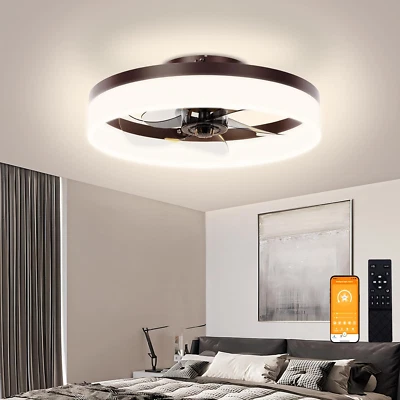 Low Profile Ceiling Fans with Lights and Remote,15.7In Modern Ceiling Fan Flush - Image 1 of 4